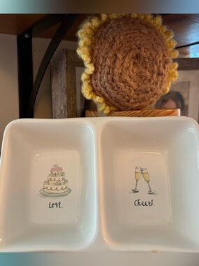 RAE DUNN by Magenta 2 Compartment Stoneware Dish